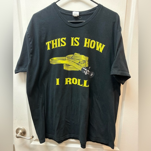 Men’s Size 2XL Fire Fighting “This is How I Roll” Shirt - Picture 2 of 4